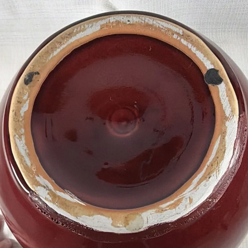 Vintage Chinese Porcelain Onion Ginger Jar Oxblood Sang De Boeuf Red Lidded